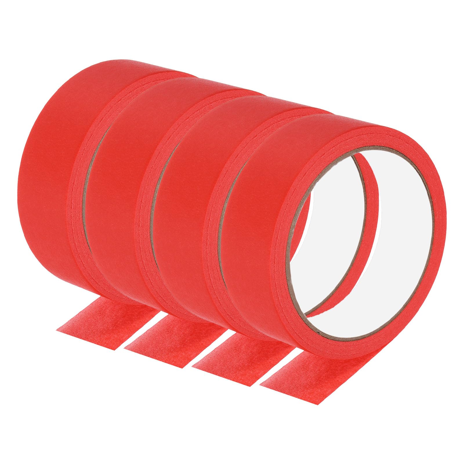 PATIKIL Masking Tape 1.2 Inch Wide, 4 Roll 22 Yard Painters Tape Bulk No Residue Craft Tape for Wall Painting Labeling Car Painting Home DIY Flower Crafts Decoration, Red