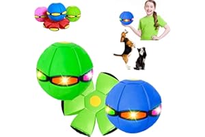 Xarewx Children's Bouncing Ball, Magic Flying Saucer, Bouncy Ball, Parent-Child Interaction, Glowing Pet Toy for Educational Body Exercise Reaction, Easy to Catch, Safe