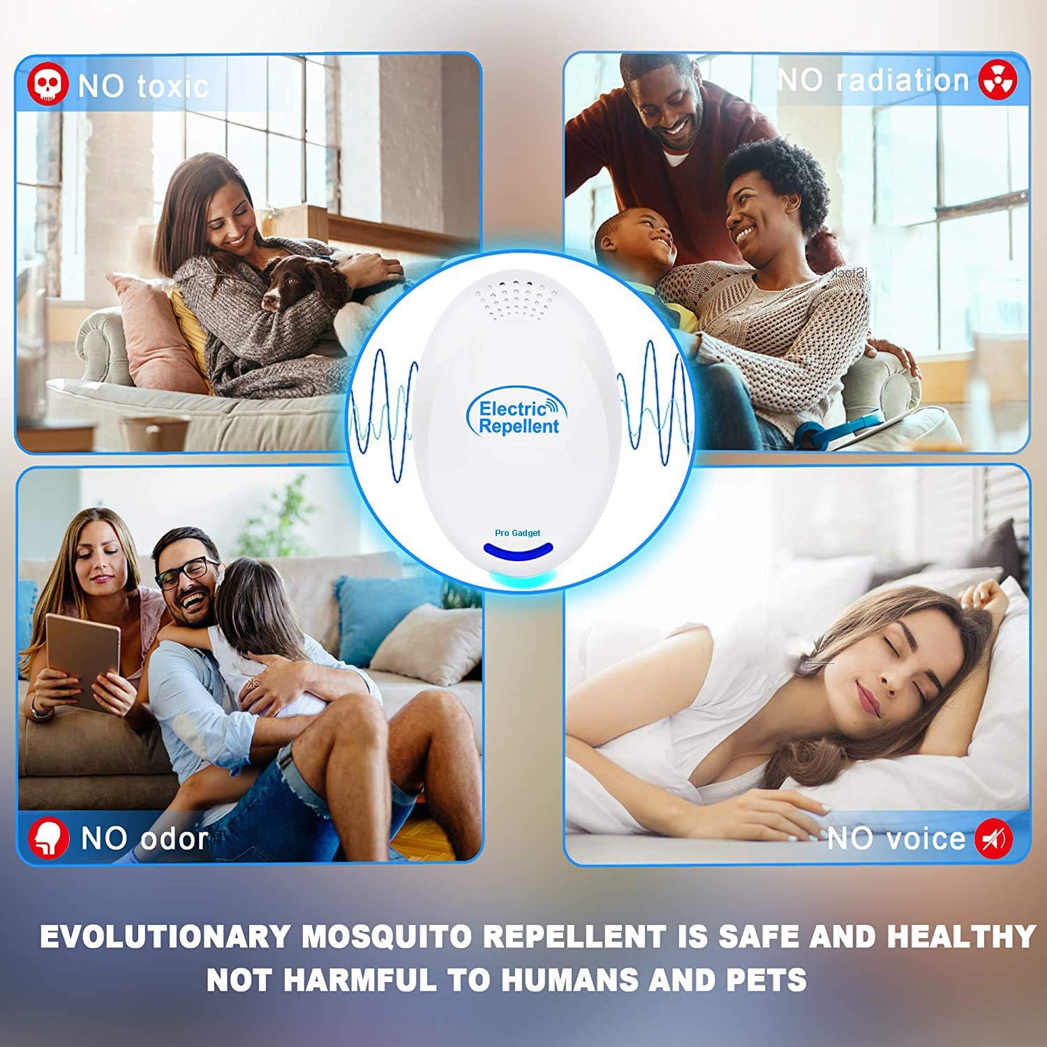 Mosquitoes Ultrasonic Pest Repeller - Electronic Indoor Pest Control Plug in for Insects, Mice,Ant,Spider,Rodent,Roach,Rats,Flea,Bug,Mosquito Repellent for Children and Pets' Safe 4 Pack: Health & Personal Care