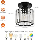 ZYDTRIP Crystal Ceiling Light Modern LED Chandelier Black Pendant Fixture view 5