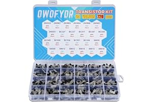 OWOFYDR 24 Values 720 pcs 2N2222 2N2907 2N3903-2N3906 2N5401 2N5551 BC327 BC337 BC517 BC547-BC550 BC556-BC558 S8050 S8550 S9012-S9015 S9018 Power Supply General Transistor NPN PNP Assortment kit