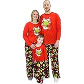 Dr. Seuss Grinch Pajamas - Family Christmas Pajamas Set, Matching Grinch PJs Top & Pant Loungewear Set for Men, Women & Kids