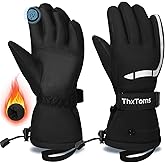 ThxToms Ski Gloves Snow Gloves for Men Women, Waterproof Winter Gloves, 3M Thinsulate Warm Gloves, Unisex Touchscreen Snowboarding Gloves, Men Women Gloves with Pocket for Cold Weather
