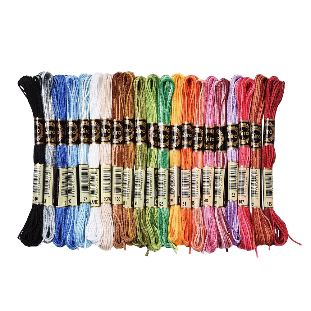 CABODYALS 21 Skeins 168M 6 Strands Variegated Embroidery Floss Cross Stitch Threads Gradient Color Friendship Bracelet String Thread for Jewelry Making Bracelet Knitting Stitching Craft Supplies