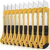 Nicpro 10 Pack Utility Knife Set, Retractable Box Cutters for Cartons, Cardboard and Boxes, 18 mm Razor Razor Sharp Blade Kni