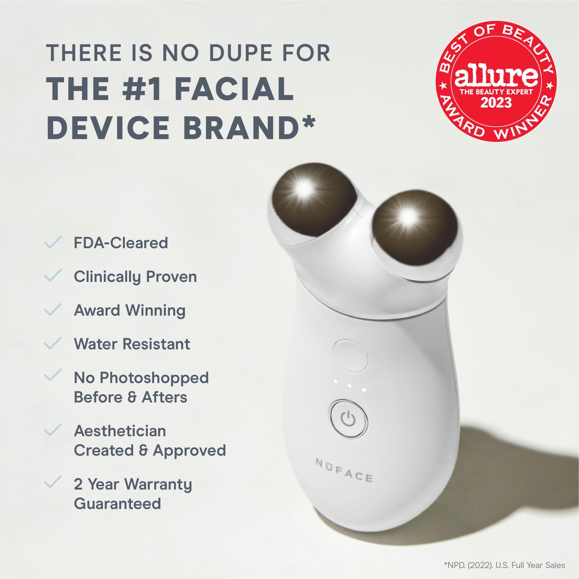 NuFACE TRINITY+ Effective Lip & Eye Attachment for Microcurrent Facial Device - FDA Cleared At Home Eye Lift & Smile Lines Treatment to Tighten & Tone Hard-to-Reach Areas Around Mouth and Eyes