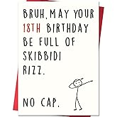 Smithtuy Funny 18th Birthday Card,18th Birthday Decorations & Gifts for Boys Girls,Happy 18 Year Old Birthday Gifts Cards for Daughter Son Niece Nephew with Gen Z Slang Meme Design