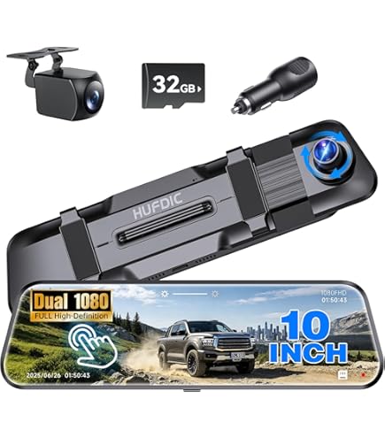 Amazon.com: Mirror Dash Cam Front and Rear Dash Car Camera 4 inch