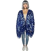 BC GOODS BY Unisex Thick Metallic Tinsel Foil Jacket - Extra Dense Shiny Glitter Costumes | Loose Fit Festival Rave Outfits