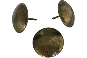 Decotacks® Large Antique Brass Finish Upholstery Nails/Tacks 1 Inch - 50 Pcs [Antique Brass Finish] DX0525AB