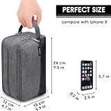 WANDF Toiletry Bag Water-Resistant Nylon Travel Dopp Kit A Denim Grey view 5
