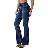 roswear Women's Trendy Stretchy Flare Jeans Mid Rise Bootcut Curvy Denim Pants