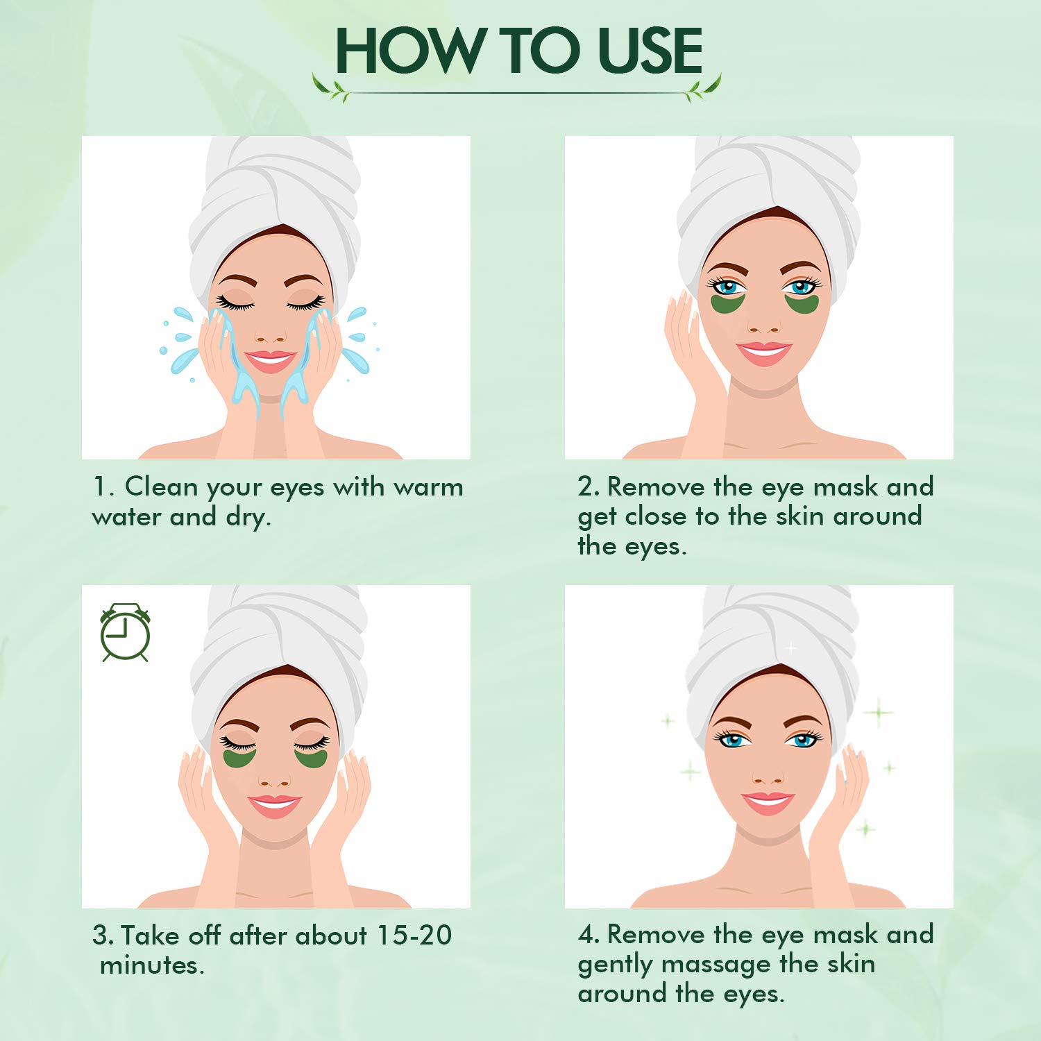 CACORRY Under Eye Patches - Under Eye Mask for Dark Circles Puffiness Bags Treatment 30 Pairs Green Tea Collagen Under Eye Gel Pads Anti Aging Wrinkles Natural Cooling Eye Pads for Puffy Eyes and dark circles : Beauty