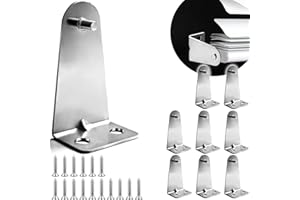 LOFRCIN 8pcs Metal Blinds Hold Down Brackets, Silver Door Blinds Bottom Bracket, Blind Bottom Rail Hold Clips with Screws for Horizontal Blinds Shades Windows Doors