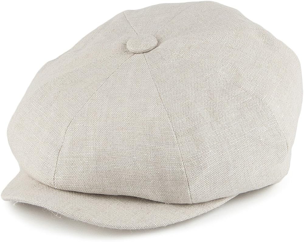 linen newsboy hat