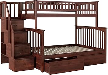 Amazon Com Columbia Staircase Bunk Bed With 2 Flat Panel Bed