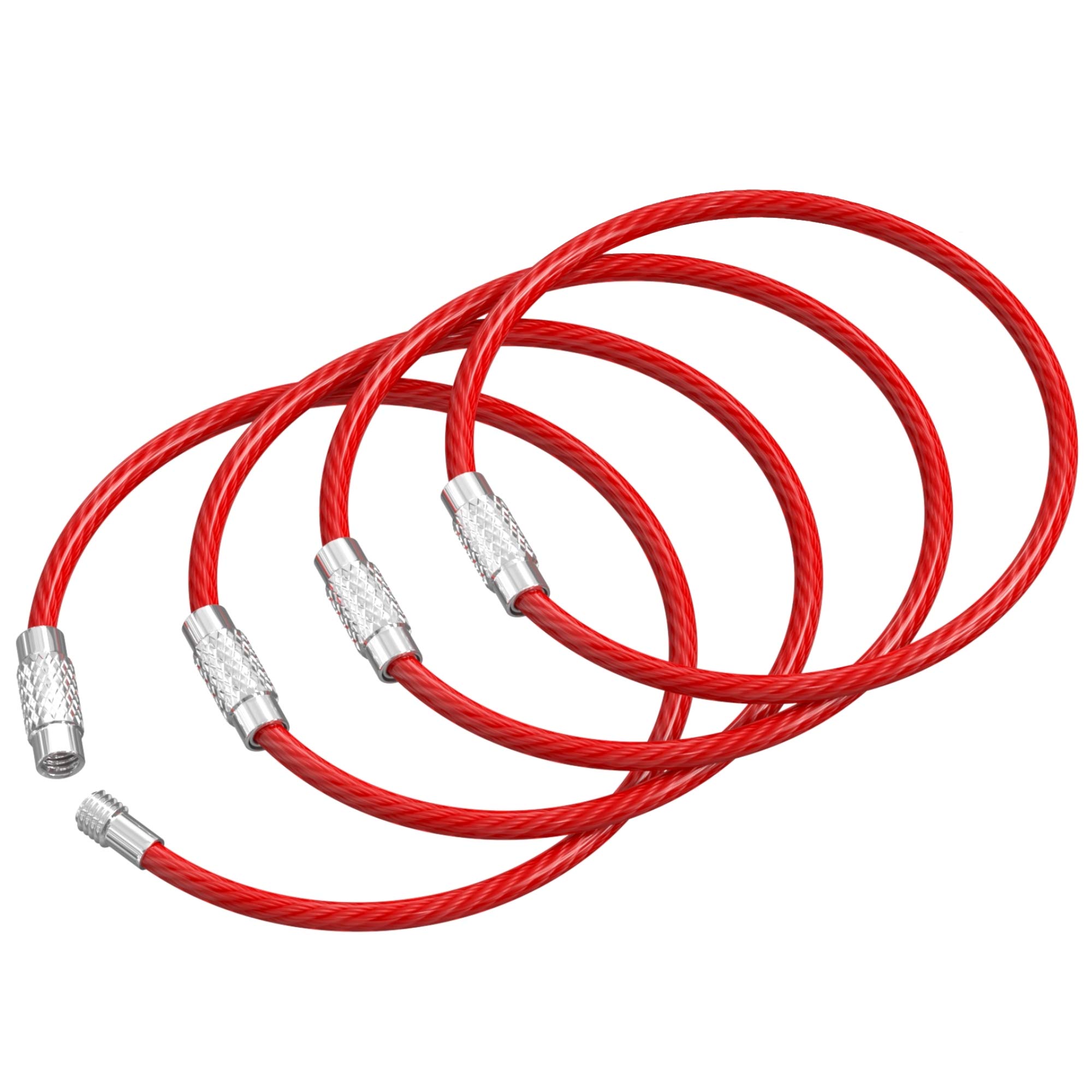 Large Key Ring Cable Wire Car Keychains Keyrings Loop Heavy Duty Tag Keepers Tough Binding Carabiner Rings Holder Stainless Steel Durable Organize by Silipac — image 1