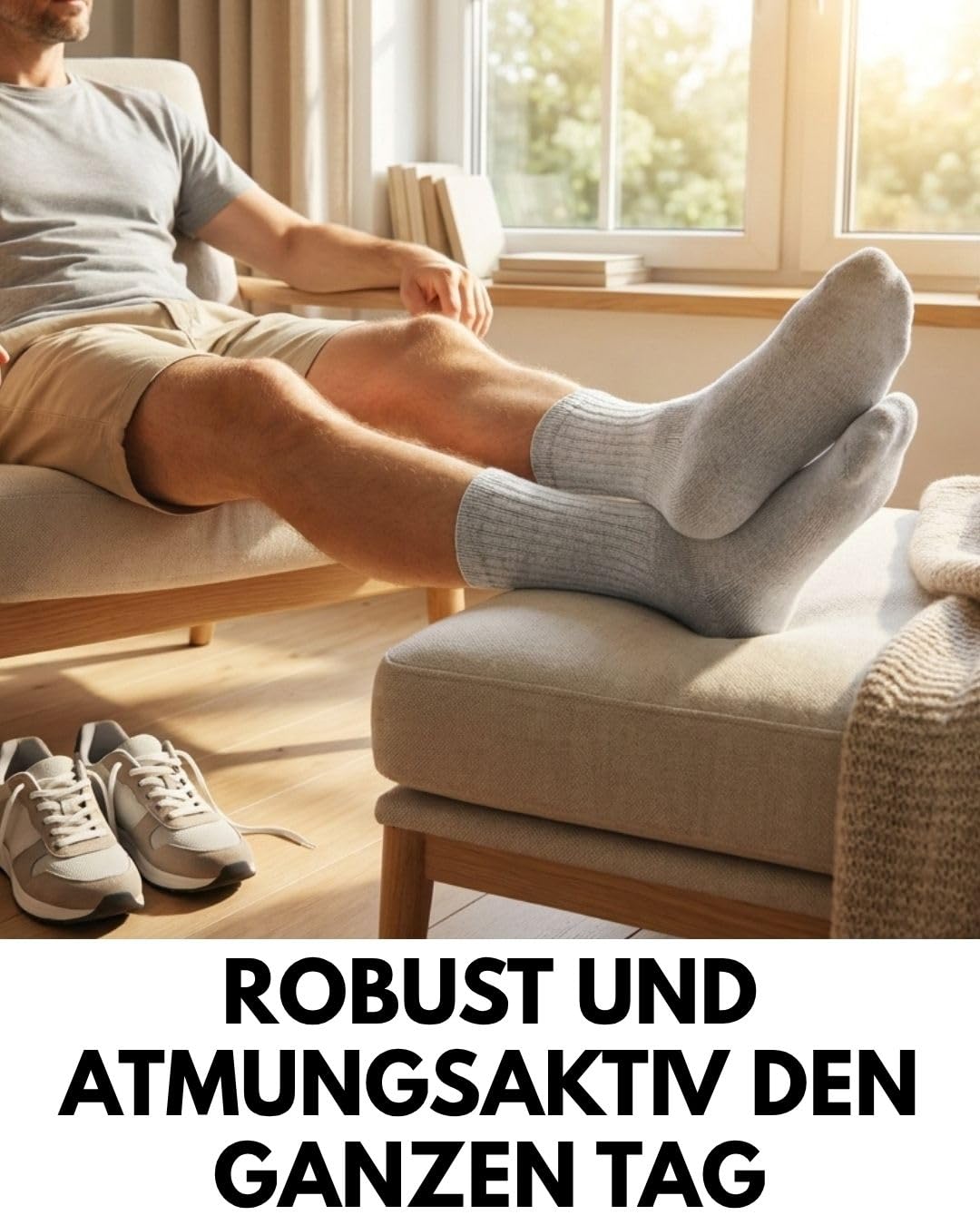 sockenkauf24 10 Paar Sportsocken Herren Grau 43-46 Tennissocken Atmungsaktive Baumwolle Crew Socken 7