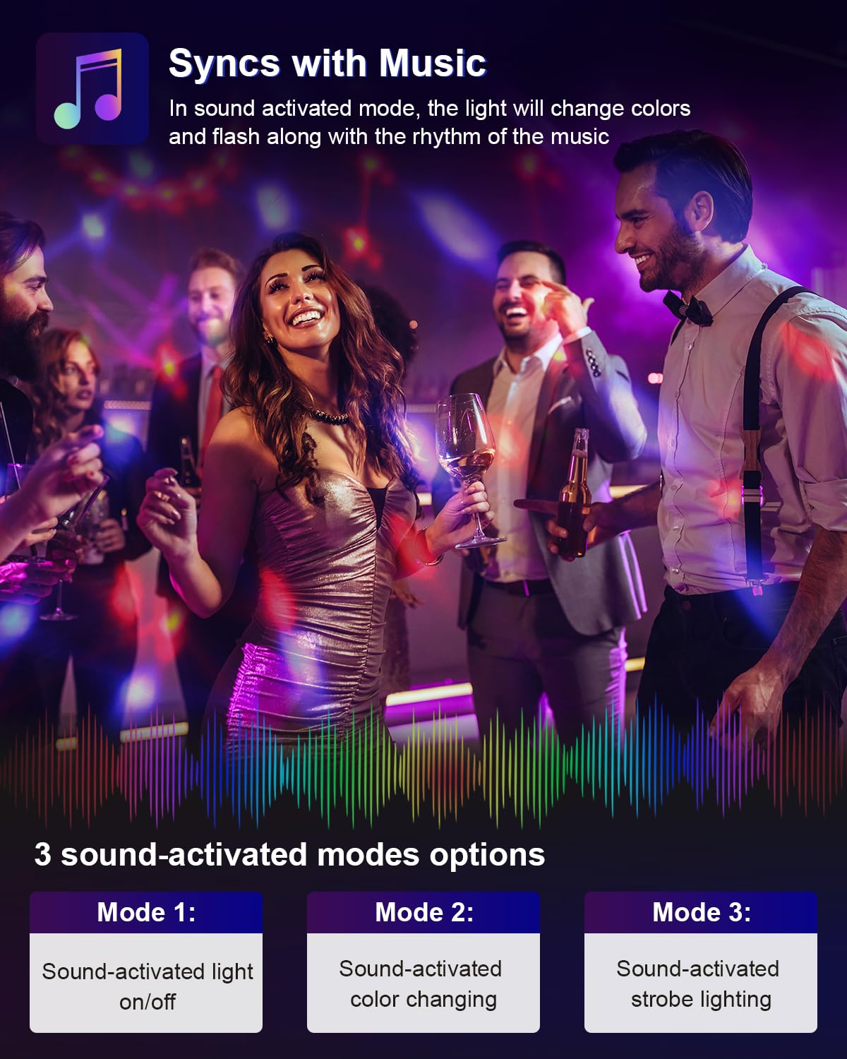 Luditek [2Pack] Sound Activated Party Lights with Remote Control Dj