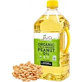 Organic Peanut Oil 3/4 Gallon (101 Fl Oz / 3 Litre) - by Jiva Organics | Huge Bottle, Non-GMO, Rich &amp; Pure, Cooking Oil for Baking, Frying &amp; Dressing