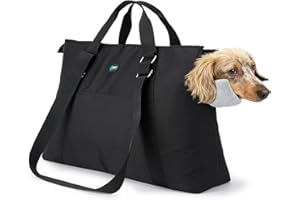 Ownpets Dog Purse Carrier, Carrier with Pockets for Medium Puppies, Airline Approved, Fits Up to 22 lbs, Cat and Dog Tote Bag, Women's Hands-Free Pet Carrier Bag, (Black)