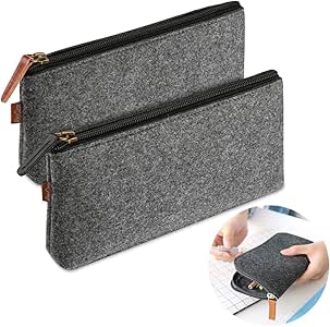 Estuche para lápices, bolsa de papelería con cremallera para bolígrafos