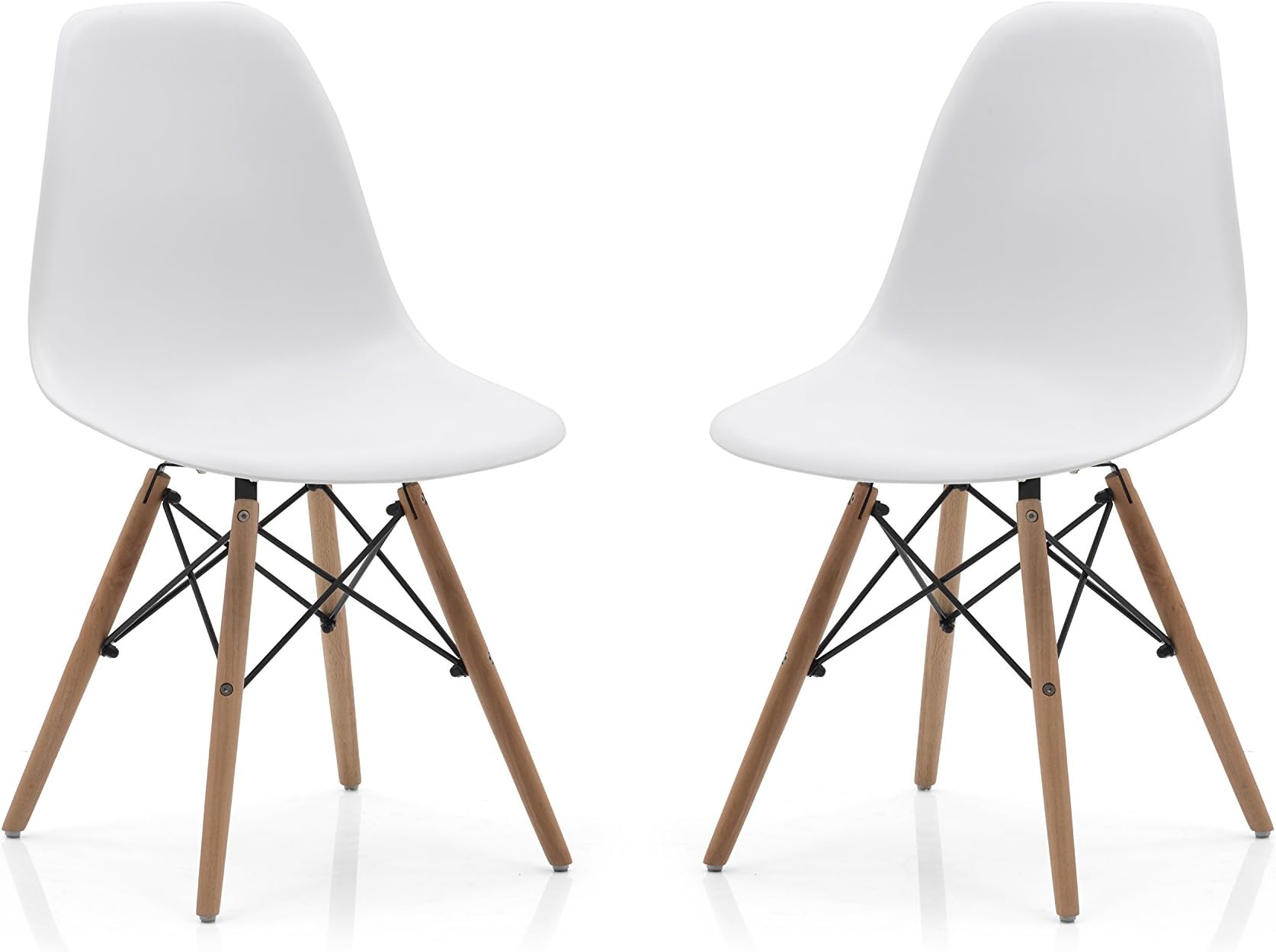 Urban Ladder DSW Dining Chair Replicas - Set of 2 (Colour : White)