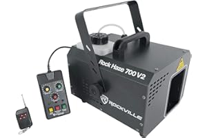 Rockville ROCKHAZE 700 CFM DMX Haze Machine Water Based DJ/Club Hazer and (2) Remotes