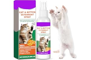 K SMART SIGN Cat Deterrent Spray, Effective Training Aid with Natural Ingredients, Non-Toxic Anti-Scratch Spray for Cats and Kittens, 100% Natural Cat Deterrent for Furniture and Fabric Protection (Purple)