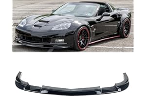 sosega Front Bumper Lip Glossy Black 3Pcs for 2005-2013 Chevrolet Corvette C6 Z06 GS 427 WideBody ZR1 Style Front Bumper Lip Splitter Replacement