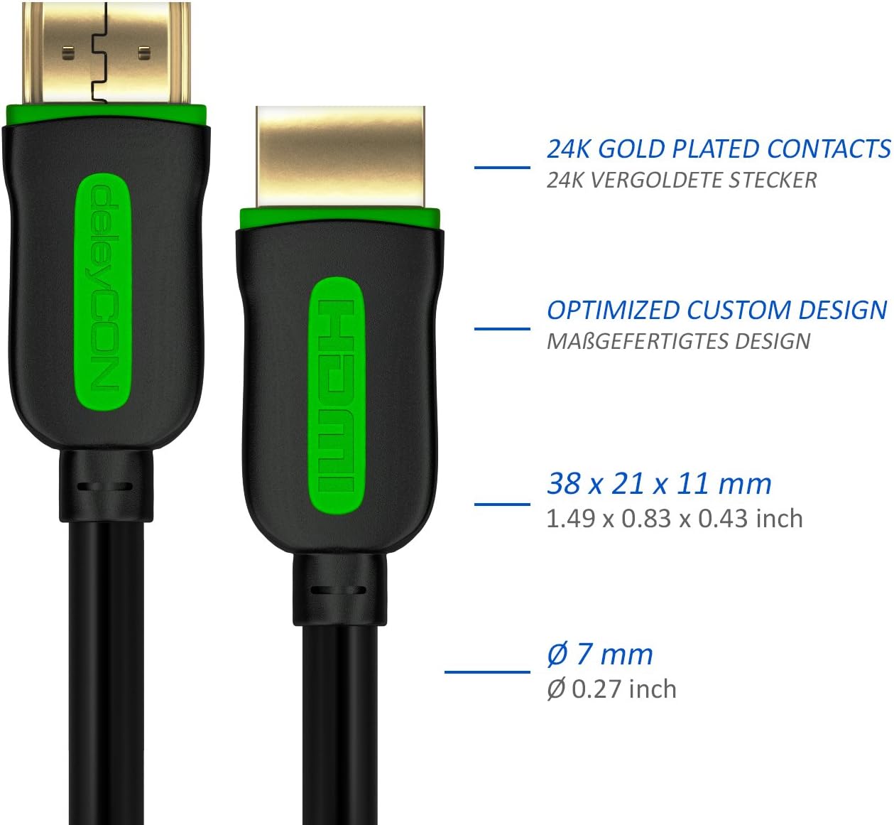 deleyCON 2m Gaming HDMI Kabel fA r Xbox ONE S XBox 360 HDMI 2 1 4