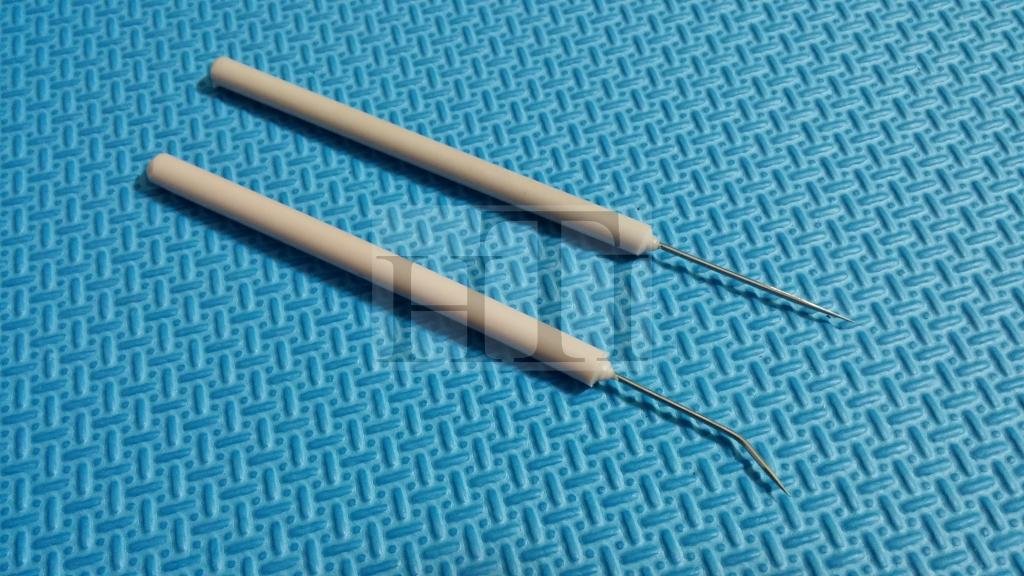 2 DISSECTING DISSECTION TEASING NEEDLE STRAIGHT + BENT