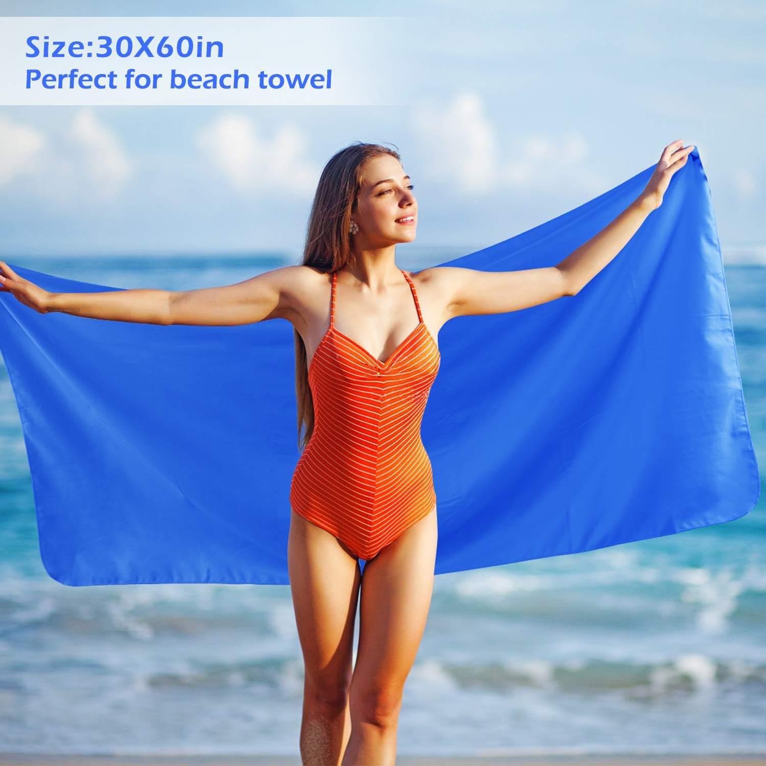 Relefree Microfiber Beach Towel Set(2 Pack), Golf and Gym Towels Quick Dry, Sand Free, Super Ultra Absorbent, and Compact Suitable for Travel Camping, Hiking, Swimming, Backpacking : Sports & Outdoors