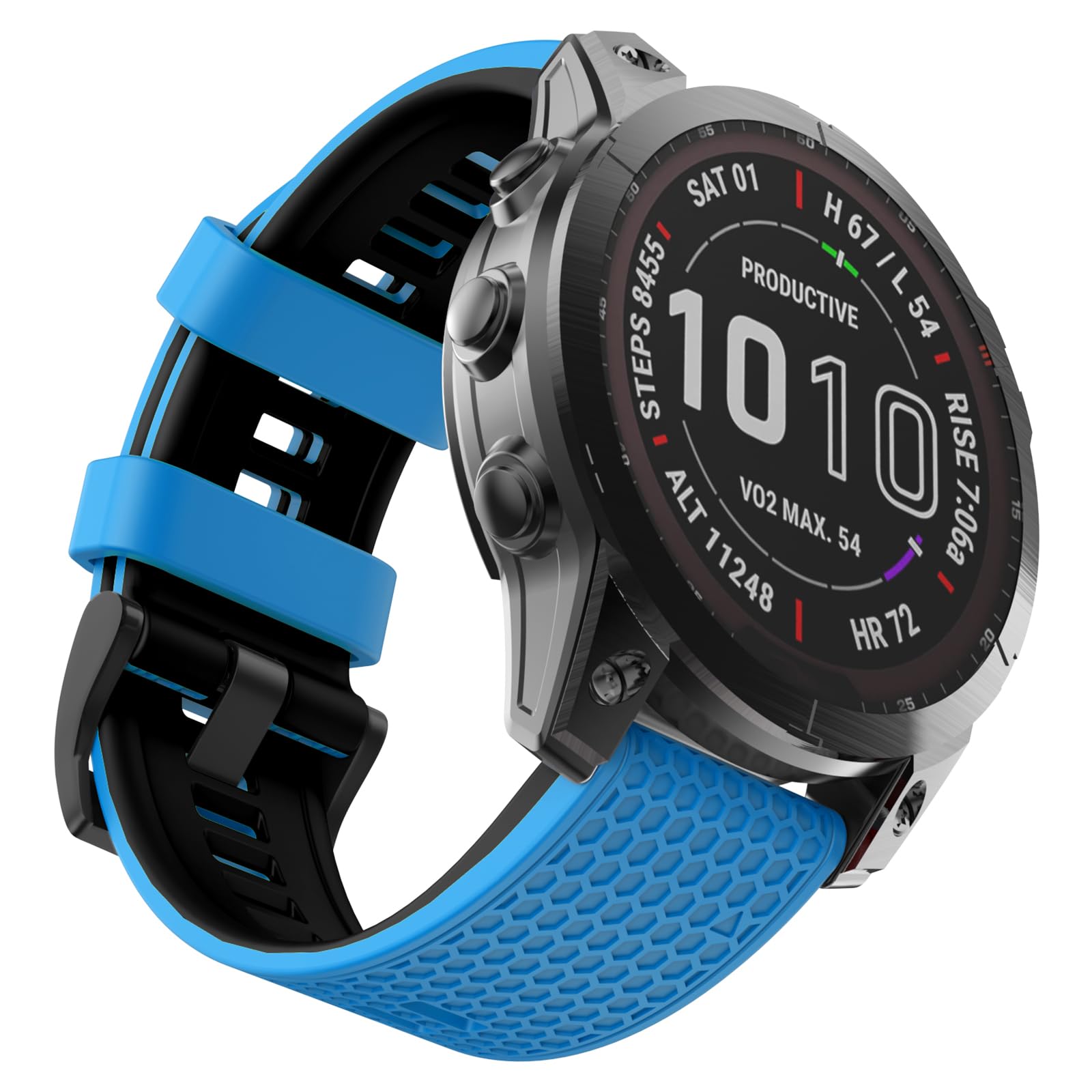 OVERSTEP Compatible for Garmin Fenix 5X Strap, 26mm Wide Soft Silicone Replacement Strap for Garmin Fenix 5X/Fenix 5X Plus/Fenix 6X/Fenix 6X Pro/Fenix 7X/Fenix 3/HR/Descent MK1