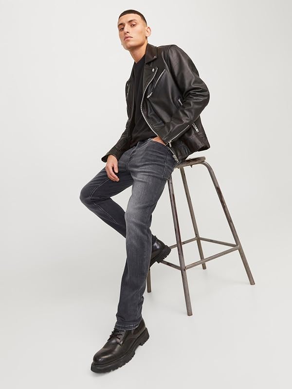 Herren Slim Fit Jeans Glenn Skinny Tapered JJI Glenn ORIGINAL AM, Farben:Schwarz, Größe Jeans:29W / 30L