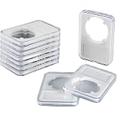 Jwodo 10-Pack Coin Slab Display Holder, 38mm Silver Dollar Coin Holder | Acrylic Coin Cases for Morgan, Peace, IKE Silver Dollar, Clear Coin Protectors for Collectors Collection Supplies, White