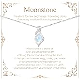 925 Sterling Silver Moonstone Necklace New Beginnings, Valentine's Day Jewelry Gifts, Created Moonstone Jewelry June Birthstone Necklace for Women, Inspirational Birthday Graduation Gifts for Her Best Friend Sister Daughter Mom