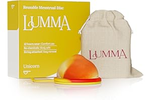 LUMMA Menstrual Disc | Includes Carrying Pouch and Silicone String for Easy Removal | Comfortable & Sustainable Choice to Tampons | Reusable Medical Grade Silicone, Leak-Proof | Unicorn, High-Cervix