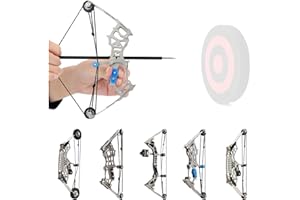 Mini Compound Bow and Arrow Set - Mini Archery Bow Set, CNC Metal Material Catapult, RH/LH for Shooting Target Practice Hunti