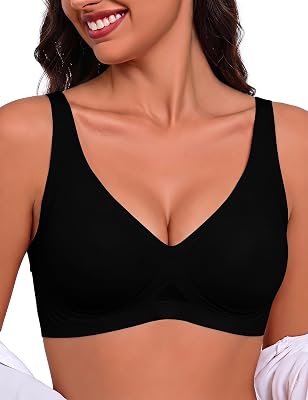 Soutien feminino sem aros, decote em V sem costura, conforto diário