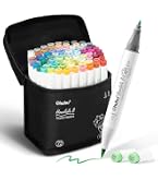 Ohuhu Marqueurs à Pointe Pinceau 48 Couleurs - Marqueurs Alcool Réchargeables Pour Artistes