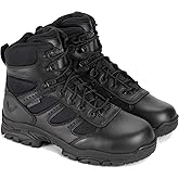 Thorogood Deuce 6” Waterproof Side-Zip Black Tactical Boots for Men and Women with Full-Grain Leather, Soft Toe, and Slip-Resistant Outsole; BBP & EH Rated