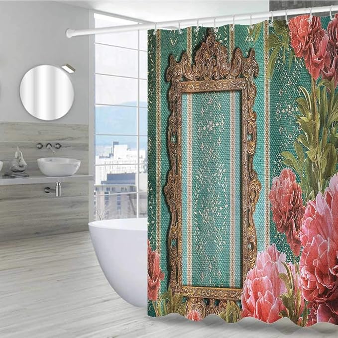 Amazon.com: Interestlee Vintage Fabric Shower Curtain 60" W x 72" L ...