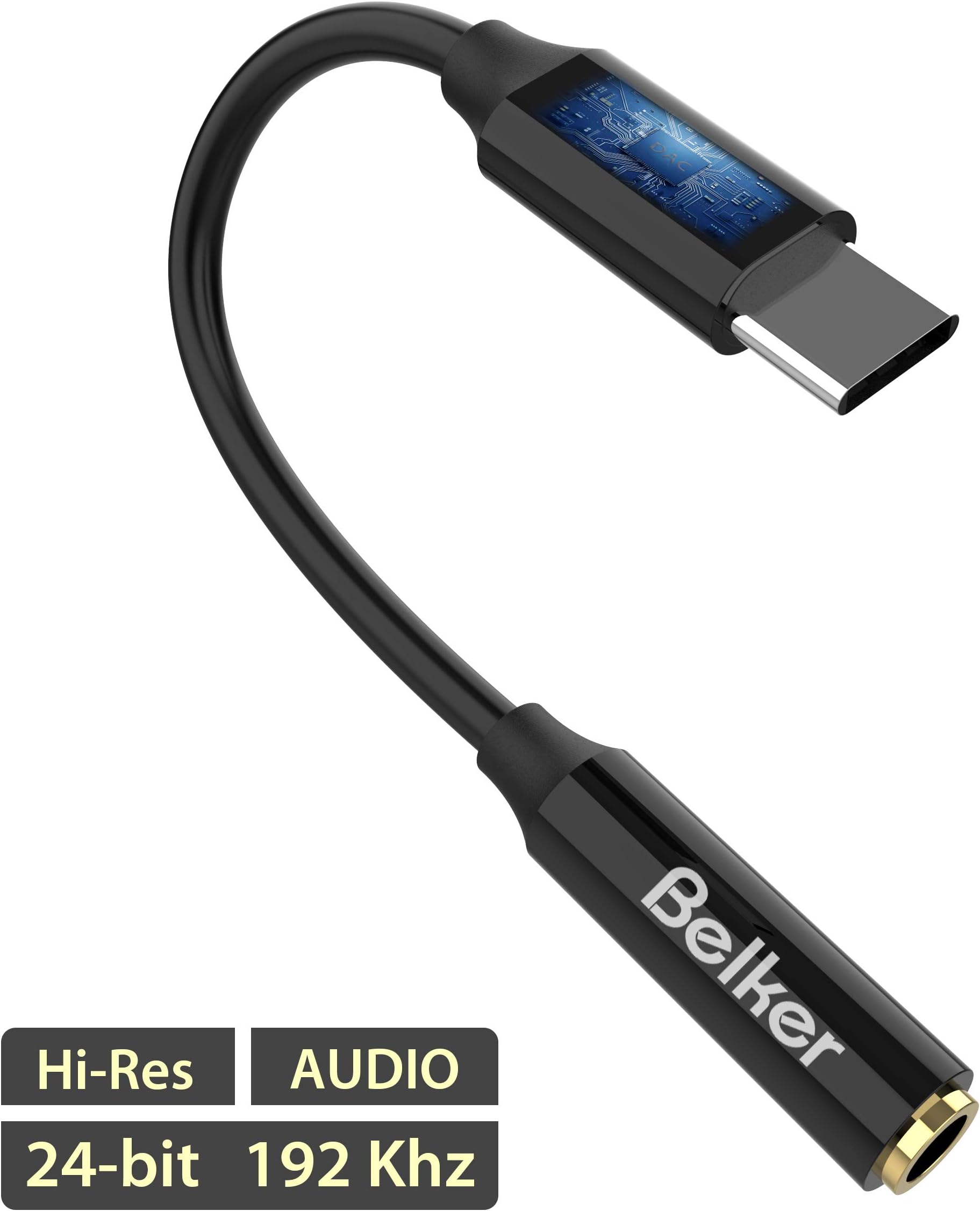 Google Pixel 2 Headphone Adapter, Belkertech USB C to Audio Headphone Adapter with Realtek Noise Reduction Chip/DAC Chipset for Pixel 2/2XL, Pixel 3/ 3XL,New IPad Pro 2018 and Other USB C Devices