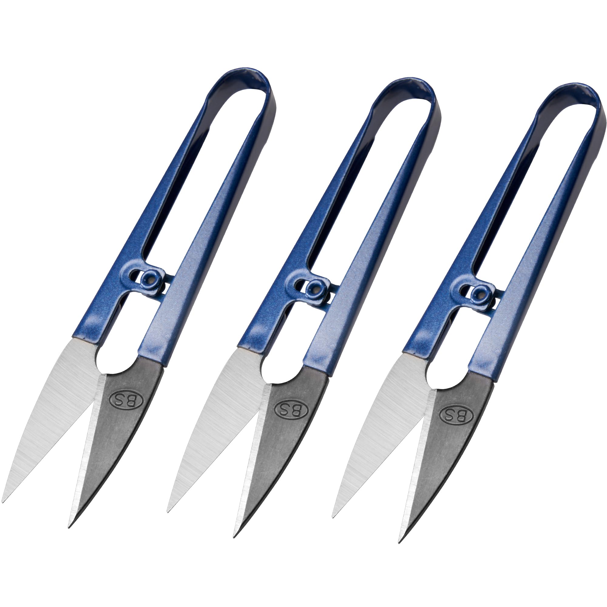 Beaditive Sewing Scissors (3-Piece Set) High-Carbon Steel Thread, Yarn, Embroidery Clippers | Handheld Snippers for Arts, Crafts, and DIY Projects | Multipurpose Use Navy Blue