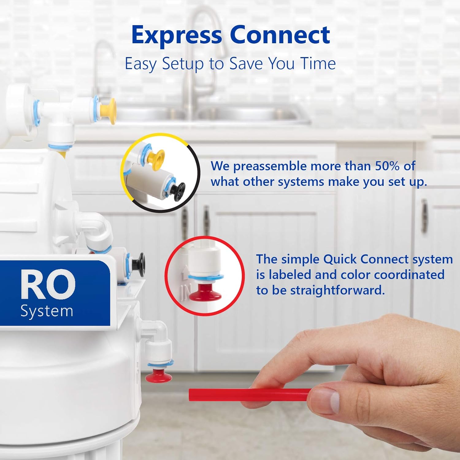 Express Water Reverse Osmosis Alkaline Water Filtration System – 10 Stage RO Water Filter with Faucet and Tank – Under Sink Water Filter – with Alkaline Filter for Added Essential Minerals – 50 GPD: Home Improvement