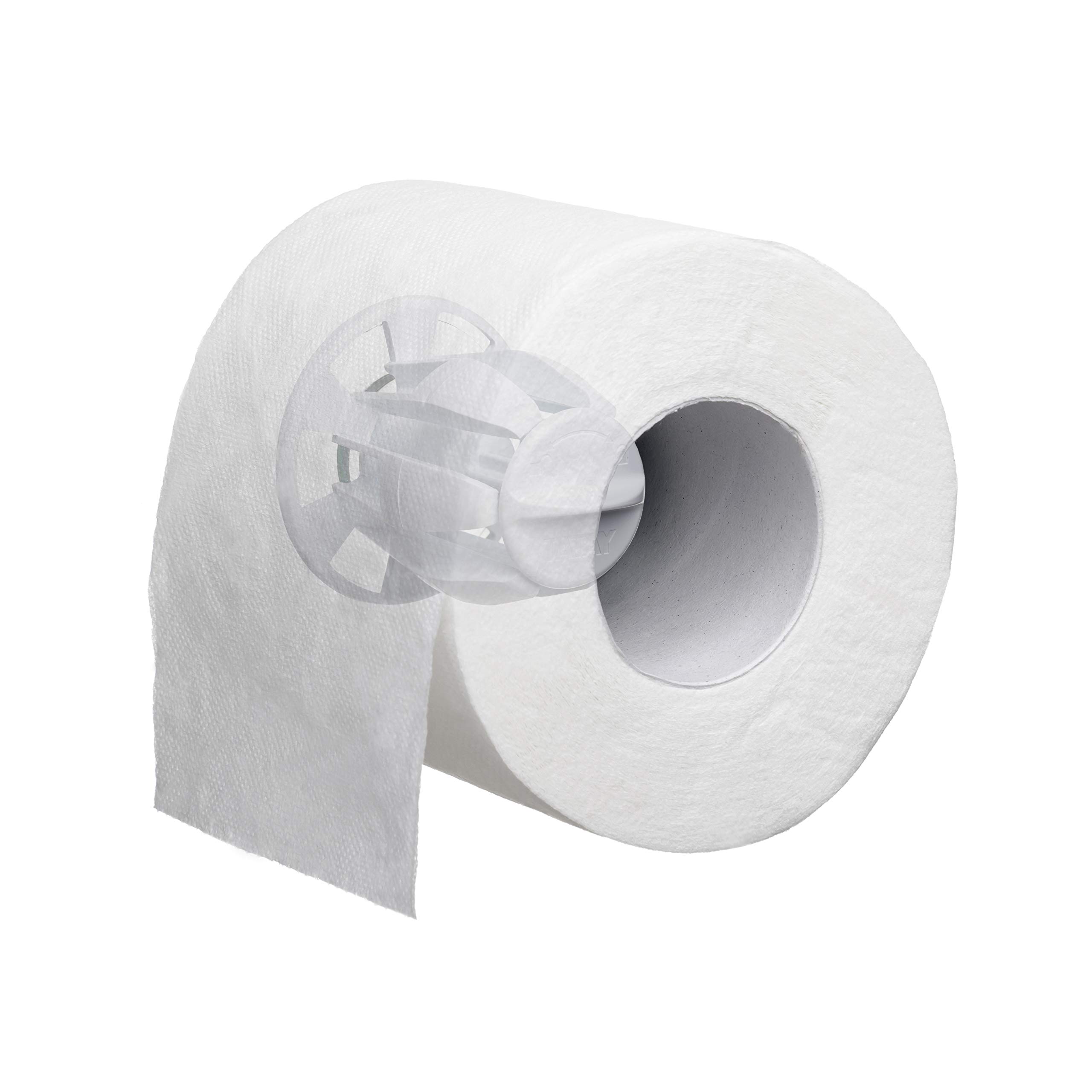 TATAY Hidden Toilet Roll Holder, 6 x 6 x 9.7 cm, Plastic, White