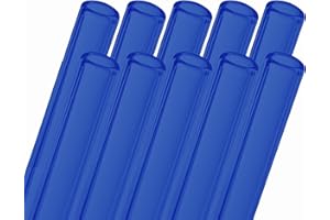 AOMI Glass Blowing Tubes, 10pcs 4inch Long Blue OD 12mm ID 8mm 2mm Wall Thickness Borocilicate Glass Tubes for Cut Art DIY