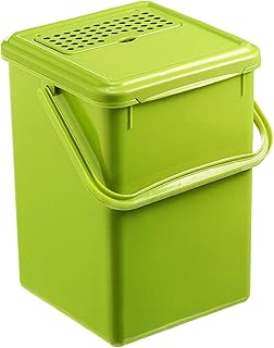 Rotho Bio Komposteimer 9l mit Aktivkohlefilter im Deckel, Kunststoff (PP) BPA-frei, grün, 9l (23,0 x 22,5 x 27,5 cm)