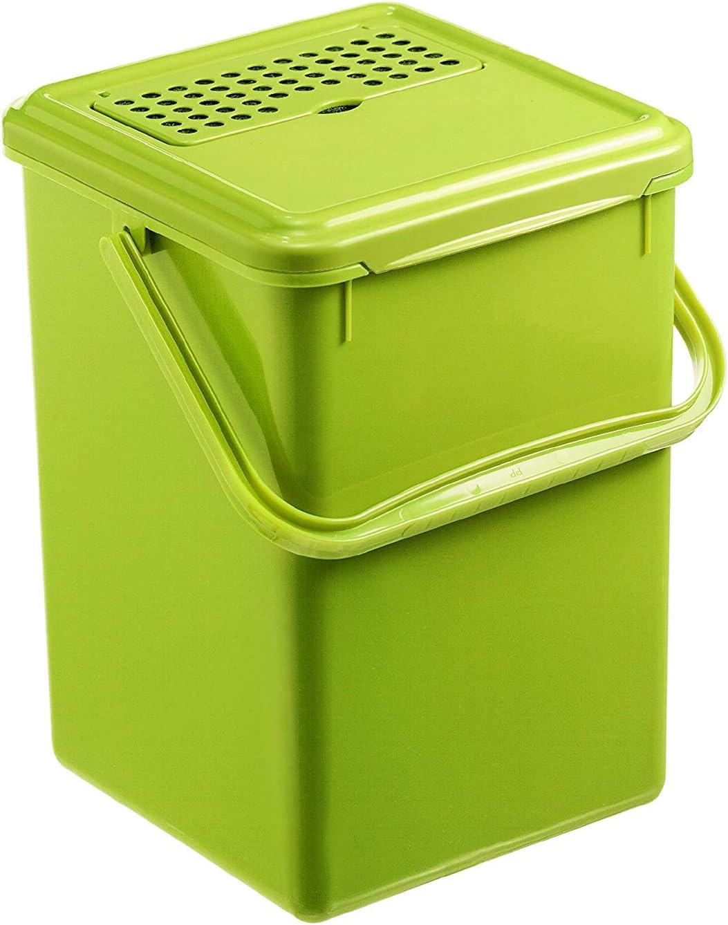 Rotho Bio Komposteimer 9l mit Aktivkohlefilter im Deckel, Kunststoff (PP) BPA-frei, grün, 9l (23,0 x 22,5 x 27,5 cm)